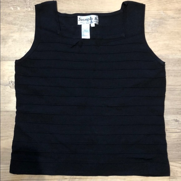Joseph A. Black Ribbed Dress Top Size XL - Picture 1 of 3